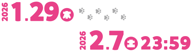 2026/1/29(木)～2026/2/7(土)23:59