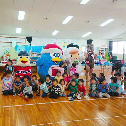 ドンペンと北海道胆振東部地震の被災地慰問