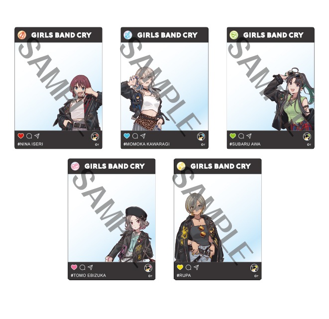 ガールズバンドクライ  描き下ろしクリアカードセット【ライダースver.】（全1種/5枚1セット）