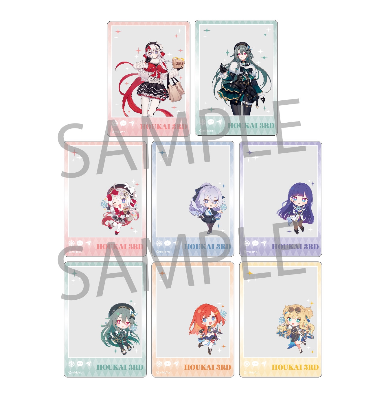 崩壊3rd  アクリルカードコレクション(全8種）単品：各660円(税込)　BOX：5,280円（税込）