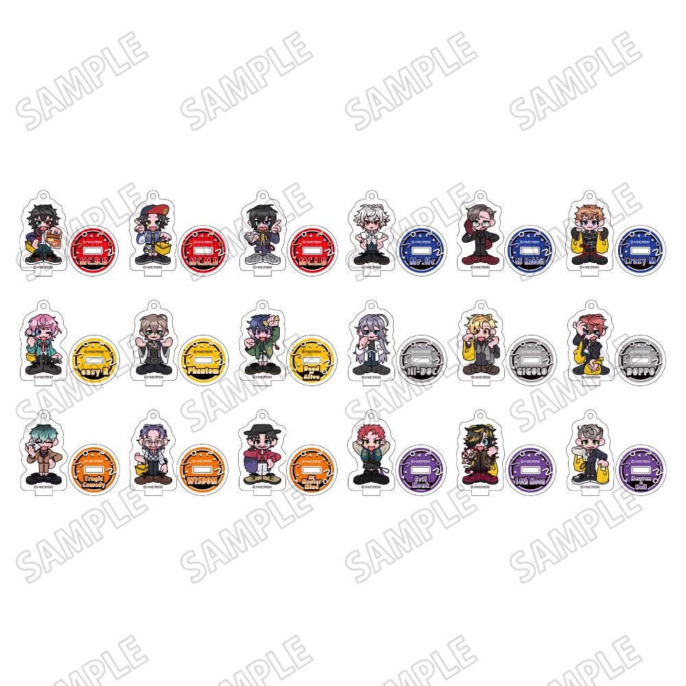 ヒプノシスマイク ミニキャラアクリルキーホルダーコレクション（全18種）　各660円（税込）
