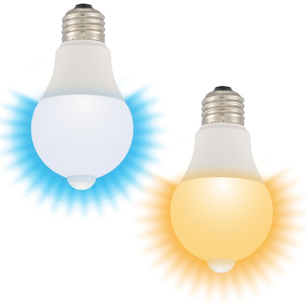 LED電球E26 60形相当センサー付き　電球色/昼光色