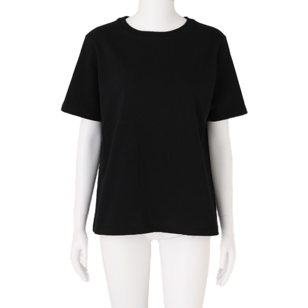 レディース 色褪せ知らずの黒半袖Tシャツ